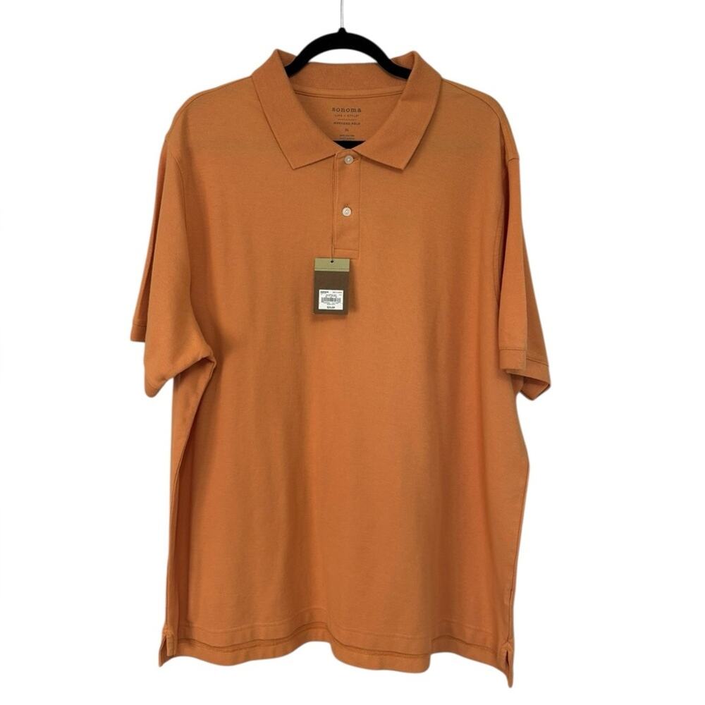 NEW Sonoma Kohl’s Men’s 100% Cotton Weekend Polo in Orange - Size XL